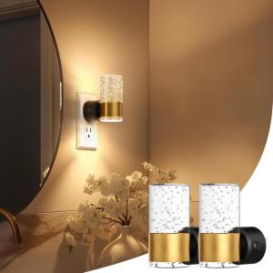 imageVOLISUN LED Night Lights Plug into Wall Dimmable Night Light 3 CCT ampamp 5 Brightness Levels Acrylic Bubble Nightlight with Dusk to Dawn Sensor for Hallway Bathroom Stair Nursery Gold 4 PackGold