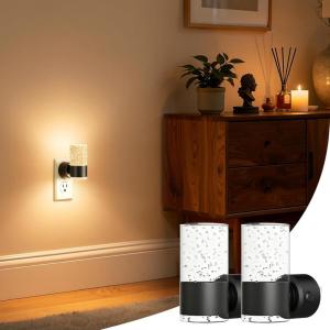 imageVOLISUN LED Night Lights Plug into Wall Dimmable Night Light 3 CCT ampamp 5 Brightness Levels Acrylic Bubble Nightlight with Dusk to Dawn Sensor for Hallway Bathroom Stair Nursery Gold 4 PackBlack