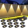 image:imageVOLISUN Solar Fence Lights Fence Lights Solar Powered IP65 Waterproof LED 3 Color Temperatures Solar Light for Fence Yard Wall Backyard 16 Pack WhiteBlack