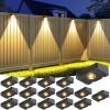 image:imageVOLISUN Solar Fence Lights Fence Lights Solar Powered IP65 Waterproof LED 3 Color Temperatures Solar Light for Fence Yard Wall Backyard 16 Pack WhiteBlack