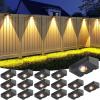 image:imageVOLISUN Solar Fence Lights Fence Lights Solar Powered IP65 Waterproof LED RGB Color Changing Solar Light for Fence Yard Wall Backyard 12 Pack WhiteBlack