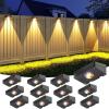 image:imageVOLISUN Solar Fence Lights Fence Lights Solar Powered IP65 Waterproof LED RGB Color Changing Solar Light for Fence Yard Wall Backyard 12 Pack WhiteBlack