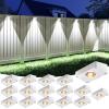 image:imageVOLISUN Solar Fence Lights Fence Lights Solar Powered IP65 Waterproof LED RGB Color Changing Solar Light for Fence Yard Wall Backyard 12 Pack WhiteWhite