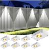 image:imageVOLISUN Solar Fence Lights Fence Lights Solar Powered IP65 Waterproof LED 3 Color Temperatures Solar Light for Fence Yard Wall Backyard 16 Pack WhiteWhite