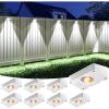 image:imageVOLISUN Solar Fence Lights Fence Lights Solar Powered IP65 Waterproof LED RGB Color Changing Solar Light for Fence Yard Wall Backyard 12 Pack WhiteWhite