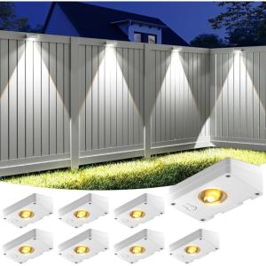 image:imageVOLISUN Solar Fence Lights Fence Lights Solar Powered IP65 Waterproof LED 3 Color Temperatures Solar Light for Fence Yard Wall Backyard 16 Pack WhiteWhite