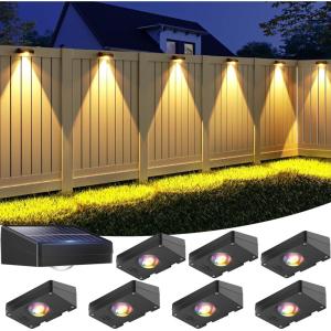 image:imageVOLISUN Solar Fence Lights Fence Lights Solar Powered IP65 Waterproof LED RGB Color Changing Solar Light for Fence Yard Wall Backyard 12 Pack WhiteBlack