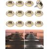 image:imageVOLISUN Solar Driveway amp Deck Lights 12 Pack Waterproof Dock amp Marine Ground Lights2in1 Warm White amp White LEDSolar Marker for PathwaysStepsand Warning SignsAuto OnOffWhiteWarm White