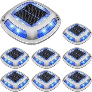 image:imageVOLISUN Solar Driveway Lights 12 Pack Waterproof Dock amp Deck Marker Lights2in1 Blue amp White LEDIP67 Wireless Outdoor Solar Light for DrivewaysSidewalksPathwaysand YardsWhiteBlue