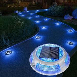 image:imageVOLISUN Solar Driveway amp Deck Lights 12 Pack Waterproof Dock amp Marine Ground Lights2in1 Warm White amp White LEDSolar Marker for PathwaysStepsand Warning SignsAuto OnOffWhiteBlue