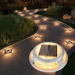 image:imageVOLISUN Solar Driveway amp Deck Lights 12 Pack Waterproof Dock amp Marine Ground Lights2in1 Warm White amp White LEDSolar Marker for PathwaysStepsand Warning SignsAuto OnOffWhiteWarm White