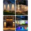 image:imageVOLISUN Solar Fence Lights with Remote Control 50 Lumen LED Fence Lights Solar Powered IP65 Waterproof 10 RGB Color LongLasting Solar Lights for Backyard Garden Deck Patio Railing 12 PackWhite Shell