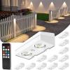 image:imageVOLISUN Solar Fence Lights with Remote Control 50 Lumen LED Fence Lights Solar Powered IP65 Waterproof 10 RGB Color LongLasting Solar Lights for Backyard Garden Deck Patio Railing 12 PackWhite Shell