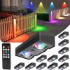 image:imageVOLISUN Solar Fence Lights with Remote Control 50 Lumen LED Fence Lights Solar Powered IP65 Waterproof 10 RGB Color LongLasting Solar Lights for Backyard Garden Deck Patio Railing 12 PackBlack Shell