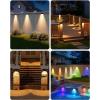 image:imageVOLISUN Solar Fence Lights with Remote Control 50 Lumen LED Fence Lights Solar Powered IP65 Waterproof 10 RGB Color LongLasting Solar Lights for Backyard Garden Deck Patio Railing 12 PackBlack Shell