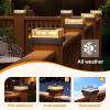 image:imageVOLISUN Solar Fence Post Cap Lights 4x4 Solar Post Cap Lights for Fence Posts Outdoor Post Lights Solar Powered Deck Post Lights for Outside IP64 Waterproof Warm Light with Vertical Stripe Lens 12Black