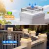 image:imageVOLISUN Solar Fence Post Cap Lights 4x4 Solar Post Cap Lights for Fence Posts Outdoor Post Lights Solar Powered Deck Post Lights for Outside IP64 Waterproof Warm Light with Vertical Stripe Lens 12White