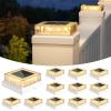 image:imageVOLISUN Solar Fence Post Cap Lights 4x4 Solar Post Cap Lights for Fence Posts Outdoor Post Lights Solar Powered Deck Post Lights for Outside IP64 Waterproof Warm Light with Vertical Stripe Lens 12White