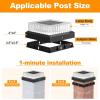 image:imageVOLISUN Solar Fence Post Cap Lights 4x4 Solar Post Cap Lights for Fence Posts Outdoor Post Lights Solar Powered Deck Post Lights for Outside IP64 Waterproof Warm Light with Vertical Stripe Lens 12Black