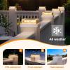 image:imageVOLISUN Solar Fence Post Cap Lights 4x4 Solar Post Cap Lights for Fence Posts Outdoor Post Lights Solar Powered Deck Post Lights for Outside IP64 Waterproof Warm Light with Vertical Stripe Lens 12White