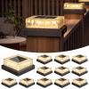 image:imageVOLISUN Solar Fence Post Cap Lights 4x4 Solar Post Cap Lights for Fence Posts Outdoor Post Lights Solar Powered Deck Post Lights for Outside IP64 Waterproof Warm Light with Vertical Stripe Lens 12Black
