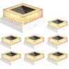 image:imageVOLISUN Solar Fence Post Cap Lights 4x4 Solar Post Cap Lights for Fence Posts Outdoor Post Lights Solar Powered Deck Post Lights for Outside IP64 Waterproof Warm Light with Vertical Stripe Lens 12White
