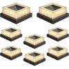 image:imageVOLISUN Solar Fence Post Cap Lights 4x4 Solar Post Cap Lights for Fence Posts Outdoor Post Lights Solar Powered Deck Post Lights for Outside IP64 Waterproof Warm Light with Vertical Stripe Lens 12Black