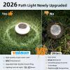 image:imageVOLISUN Mini Solar Pathway Lights Outdoor12 Pack Flat Solar Ground LightsIP65 Waterproof Solar Powered Disc LightsLandscape Lighting for Garden Yard Walkway Luces Patio DrivewayCool WhiteWhite