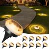image:imageVOLISUN Mini Solar Pathway Lights Outdoor12 Pack Flat Solar Ground LightsIP65 Waterproof Solar Powered Disc LightsLandscape Lighting for Garden Yard Walkway Luces Patio DrivewayCool WhiteWarm White