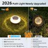 image:imageVOLISUN Mini Solar Pathway Lights Outdoor12 Pack Flat Solar Ground LightsIP65 Waterproof Solar Powered Disc LightsLandscape Lighting for Garden Yard Walkway Luces Patio DrivewayCool WhiteWarm White