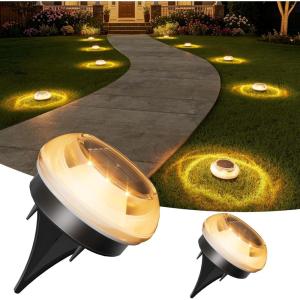 image:imageVOLISUN Mini Solar Pathway Lights Outdoor12 Pack Flat Solar Ground LightsIP65 Waterproof Solar Powered Disc LightsLandscape Lighting for Garden Yard Walkway Luces Patio DrivewayCool WhiteWarm White