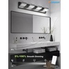 image:imageVOLISUN 3 Light Bathroom Vanity Light 24 inch Dimmable Bathroom Light Fixtures Over Mirror 5 Color Temperatures 180Rotatable Head Black LED Vanity Lights for BathroomsETL CertificatedBlack5CCT