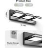 image:imageVOLISUN 3 Light Bathroom Vanity Light 24 inch Dimmable Bathroom Light Fixtures Over Mirror 5 Color Temperatures 180Rotatable Head Black LED Vanity Lights for BathroomsETL CertificatedBlack5CCT