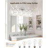 image:imageVOLISUN Crystal Vanity Lights for Bathroom 5 Light Bathroom Vanity Light Modern Stainless Steel Bathrooms Lights Over Mirror Chrome Bathrooms Lights FixturesUL CertificatedExclude BulbChrome