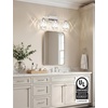 image:imageVOLISUN Crystal Vanity Lights for Bathroom 5 Light Bathroom Vanity Light Modern Stainless Steel Bathrooms Lights Over Mirror Chrome Bathrooms Lights FixturesUL CertificatedExclude BulbChrome