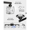 image:imageVOLISUN Crystal Vanity Lights for Bathroom 5 Light Bathroom Vanity Light Modern Stainless Steel Bathrooms Lights Over Mirror Chrome Bathrooms Lights FixturesUL CertificatedExclude BulbBlack