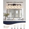 image:imageVOLISUN Crystal Vanity Lights for Bathroom 5 Light Bathroom Vanity Light Modern Stainless Steel Bathrooms Lights Over Mirror Chrome Bathrooms Lights FixturesUL CertificatedExclude BulbBlack
