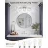 image:imageVOLISUN Crystal Vanity Lights for Bathroom 5 Light Bathroom Vanity Light Modern Stainless Steel Bathrooms Lights Over Mirror Chrome Bathrooms Lights FixturesUL CertificatedExclude BulbChrome
