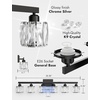 image:imageVOLISUN Crystal Vanity Lights for Bathroom 5 Light Bathroom Vanity Light Modern Stainless Steel Bathrooms Lights Over Mirror Chrome Bathrooms Lights FixturesUL CertificatedExclude BulbBlack
