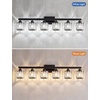 image:imageVOLISUN Crystal Vanity Lights for Bathroom 5 Light Bathroom Vanity Light Modern Stainless Steel Bathrooms Lights Over Mirror Chrome Bathrooms Lights FixturesUL CertificatedExclude BulbBlack