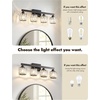 image:imageVOLISUN Crystal Vanity Lights for Bathroom 5 Light Bathroom Vanity Light Modern Stainless Steel Bathrooms Lights Over Mirror Chrome Bathrooms Lights FixturesUL CertificatedExclude BulbBlack