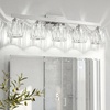 image:imageVOLISUN Crystal Vanity Lights for Bathroom 5 Light Bathroom Vanity Light Modern Stainless Steel Bathrooms Lights Over Mirror Chrome Bathrooms Lights FixturesUL CertificatedExclude BulbChrome