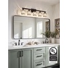 image:imageVOLISUN Crystal Vanity Lights for Bathroom 5 Light Bathroom Vanity Light Modern Stainless Steel Bathrooms Lights Over Mirror Chrome Bathrooms Lights FixturesUL CertificatedExclude BulbBlack