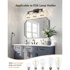 image:imageVOLISUN Crystal Vanity Lights for Bathroom 5 Light Bathroom Vanity Light Modern Stainless Steel Bathrooms Lights Over Mirror Chrome Bathrooms Lights FixturesUL CertificatedExclude BulbBlack