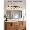 image:imageVOLISUN Crystal Vanity Lights for Bathroom 5 Light Bathroom Vanity Light Modern Stainless Steel Bathrooms Lights Over Mirror Chrome Bathrooms Lights FixturesUL CertificatedExclude BulbBlack