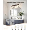image:imageVOLISUN Crystal Vanity Lights for Bathroom 5 Light Bathroom Vanity Light Modern Stainless Steel Bathrooms Lights Over Mirror Chrome Bathrooms Lights FixturesUL CertificatedExclude BulbBlack
