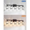 image:imageVOLISUN Crystal Vanity Lights for Bathroom 5 Light Bathroom Vanity Light Modern Stainless Steel Bathrooms Lights Over Mirror Chrome Bathrooms Lights FixturesUL CertificatedExclude BulbBlack