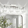 image:imageVOLISUN Crystal Vanity Lights for Bathroom 5 Light Bathroom Vanity Light Modern Stainless Steel Bathrooms Lights Over Mirror Chrome Bathrooms Lights FixturesUL CertificatedExclude BulbChrome
