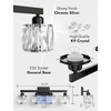image:imageVOLISUN Crystal Vanity Lights for Bathroom 5 Light Bathroom Vanity Light Modern Stainless Steel Bathrooms Lights Over Mirror Chrome Bathrooms Lights FixturesUL CertificatedExclude BulbBlack
